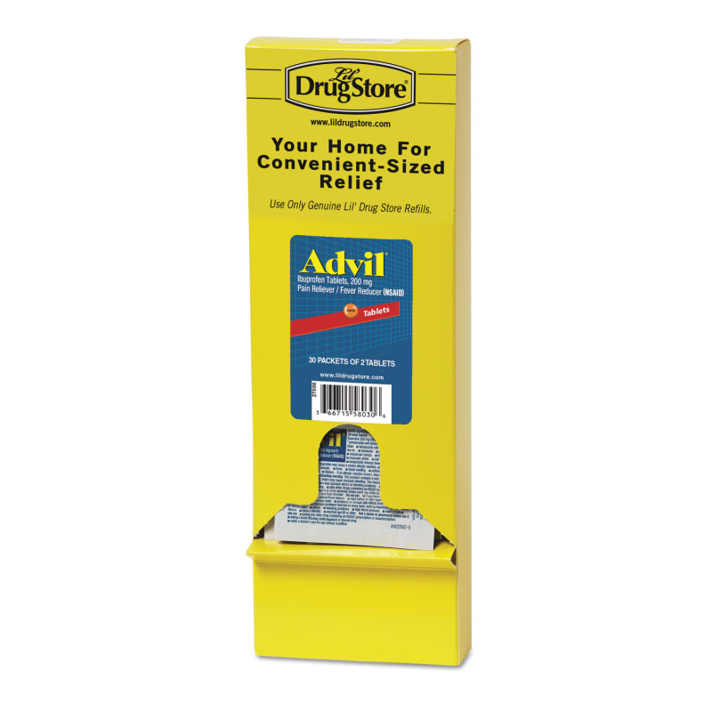 Advil LIL58030 Ibuprofen Tablets, 200mg, Refill Pack, Two Tablets/packet, 30 Packets/box