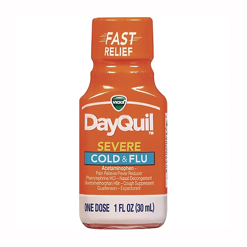 DayQuil PFY04208 Severe Cold and Flu Relief Liquid, 1 oz Bottle