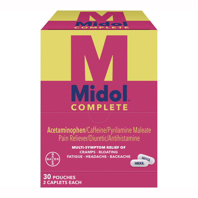 Midol PFY64458 Complete Menstrual Caplets, 2/Pack, 30 Packs/Box