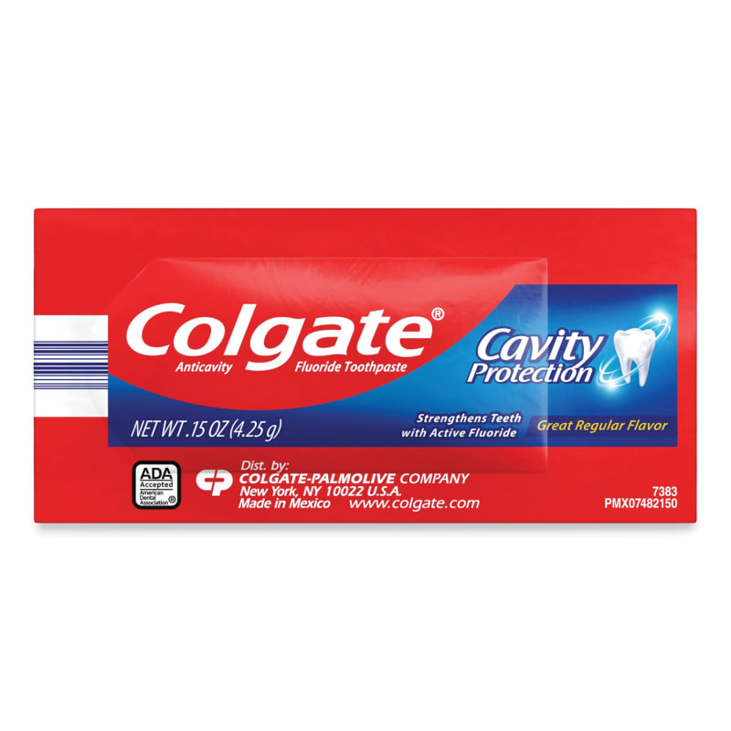 Colgate CPC50130 Cavity Protection Toothpaste, Regular Flavor, 0.15 Oz Sachet, 1,000/carton