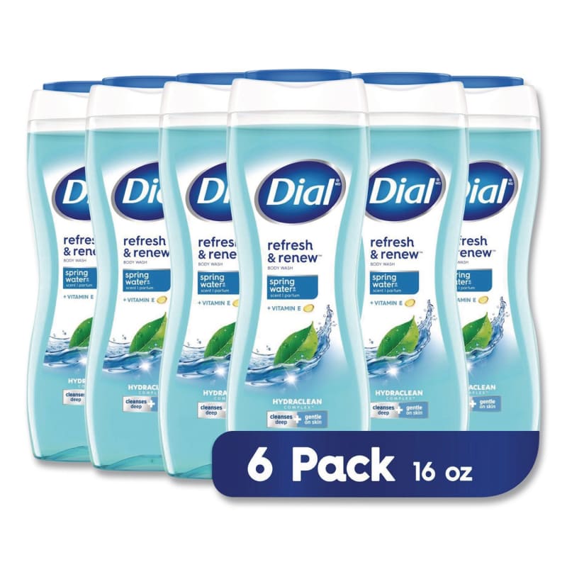 Dial DIA02653 Body Wash, Spring Water Scent, 16 oz, 6/Carton