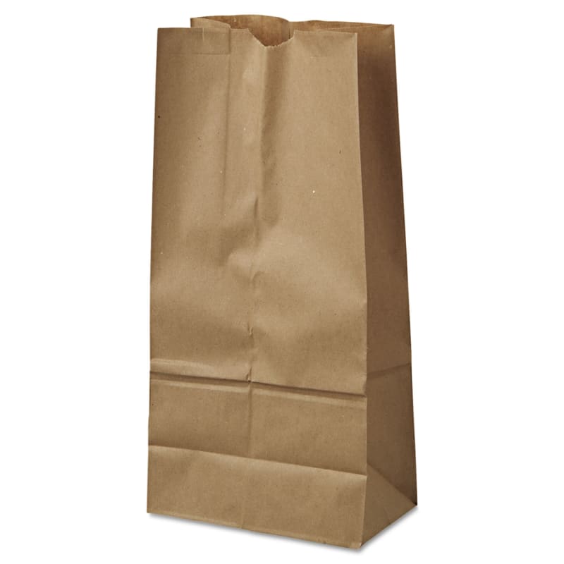 Ross & Wallace Paper Products BAGGK16500 Grocery Paper Bags, 16# Size, 40# Basis Weight, 7.75" x 4.75" x 16", Kraft, 500/Bundle