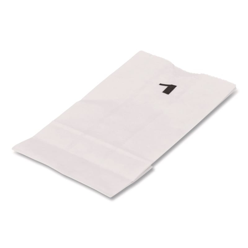 Ross & Wallace Paper Products BAGGWHT1500 Grocery Paper Bags, 1# Size, 30# Basis Weight, 3.5" x 2.25" x 6.63", White, 500/Bundle