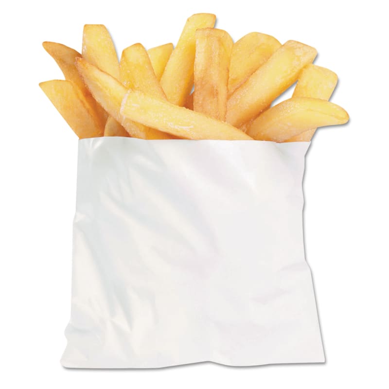 Bagcraft BGC450003 French Fry Bags, 4.5" x 2" x 3.5", White, 2,000/Carton