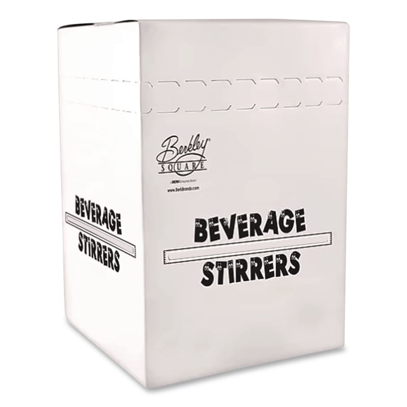 Berkley Square BSQ1241210 Polypropylene Stirrers, 5", White, 1,000/pack