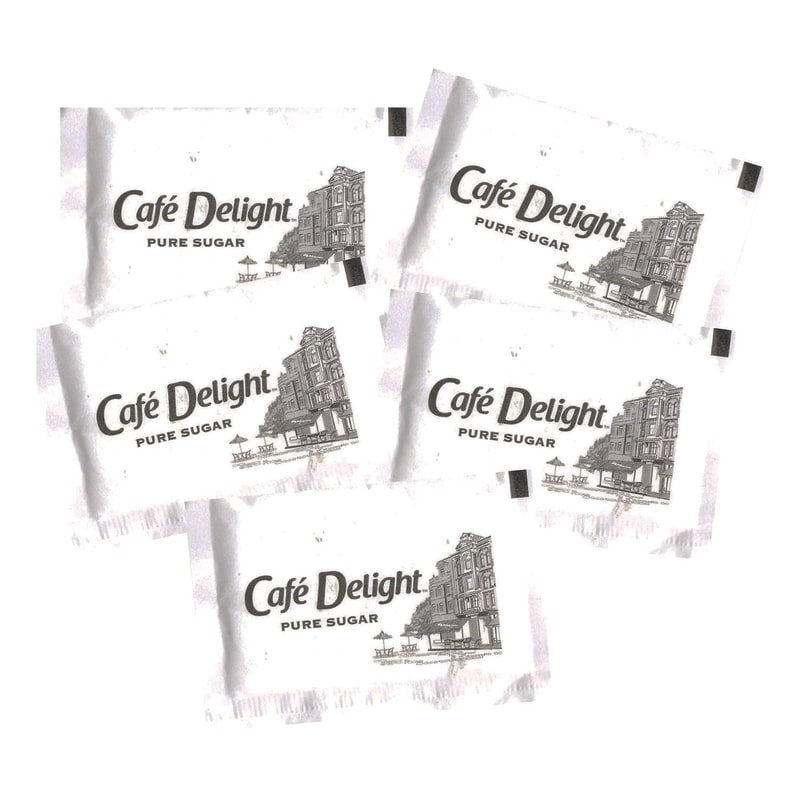 Café Delight CFL538611 Pure Sugar Packets, 0.11 oz Packet, 1,000/Carton