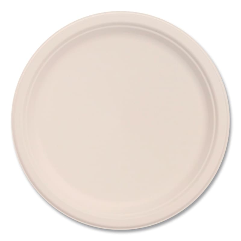 Dart DCC10FBRP1 Compostable Molded Fiber Dinnerware, ProPlanet Seal, Plate, 10.2" dia, Natural, 500/Carton