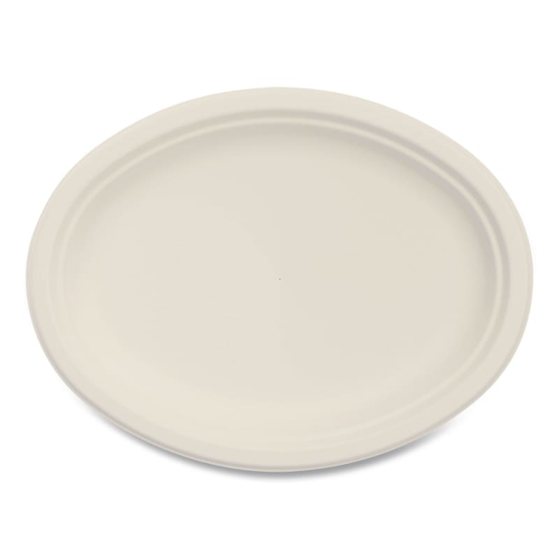 Dart DCC10FBRPLR1 Compostable Molded Fiber Dinnerware, ProPlanet Seal, Platter, 10" Diameter, Natural, 500/Carton