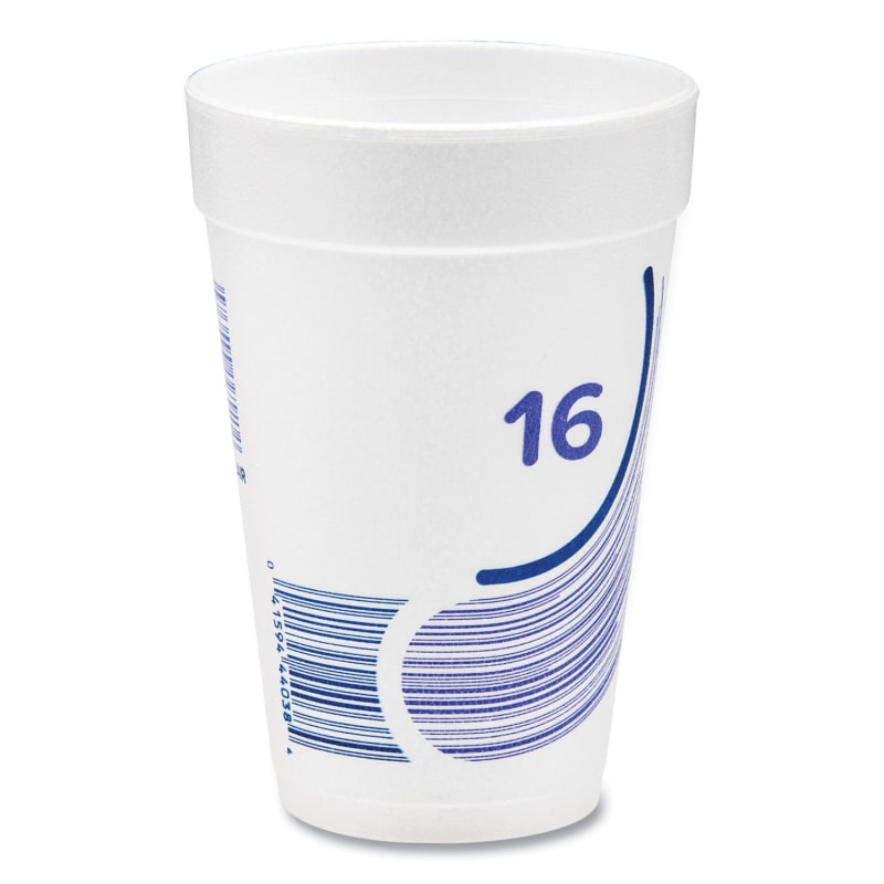 Dart DCC16J16B Breeze Hot/Cold Insulated Foam Drinking Cups, 16 oz, Purple/White/Blue, 1,000/Carton