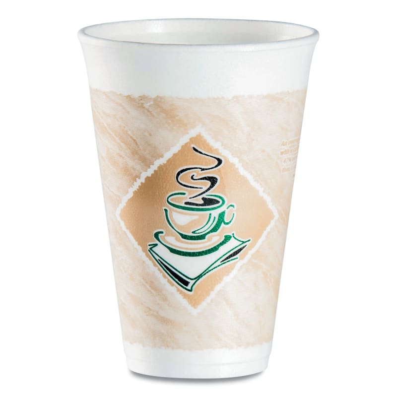 Dart DCC16X16G167318 Cafe G Foam Hot/cold Cups, 16 Oz, Brown/green/white, 1,000/carton