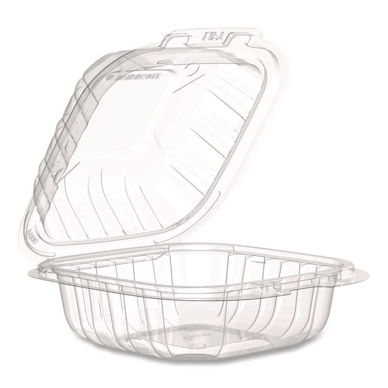Dart DCC60PPHT1 Microwaveable Hinged Containers, ProPlanet Seal, 6.31 x 6.31 x 3, Clear, Plastic, 300/Carton