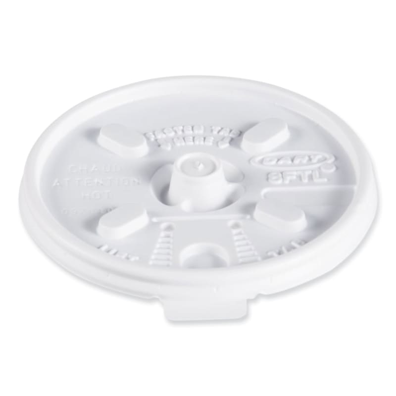 Dart DCC8FTL Lift n' Lock Plastic Hot Cup Lids, Fits 8 oz Hot Cups, White, 1,000/Carton