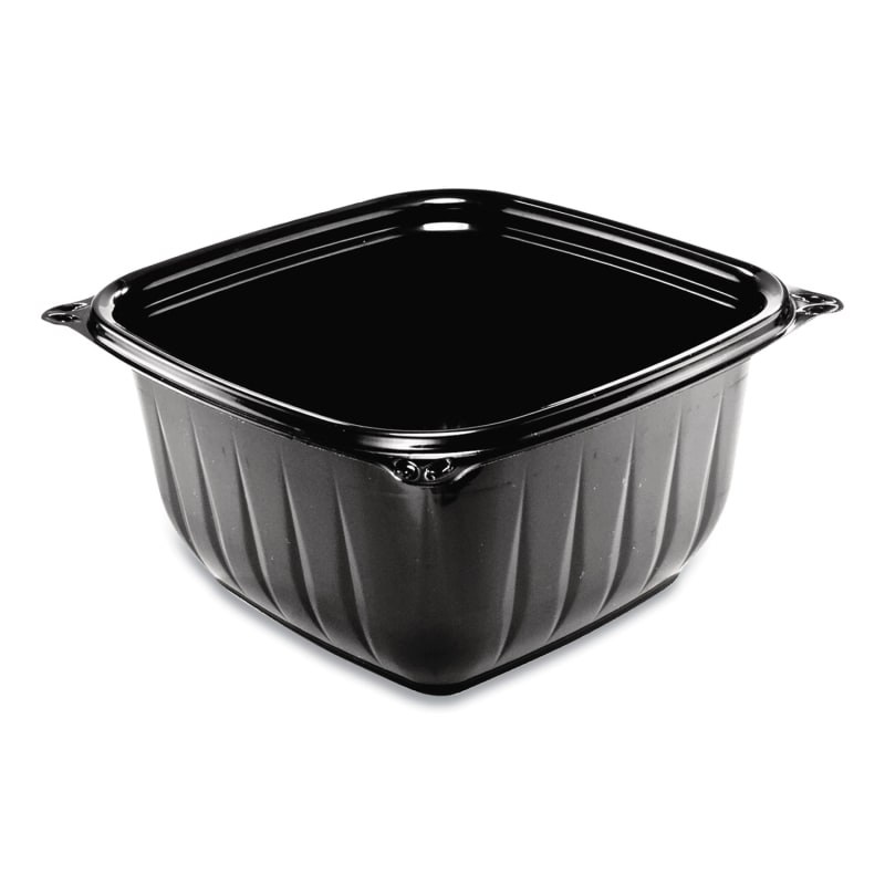 Dart DCCB16SB PresentaBowls Pro Black Square Bowls, 16 oz, 5 x 5 x 2.5, Plastic, 63/Bag, 8 Bags/Carton