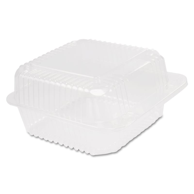 Dart DCCC25UT1 StayLock Clear Hinged Lid Containers, 6.5 x 6.1 x 3, Clear, Plastic, 125/Pack, 4 Packs/Carton