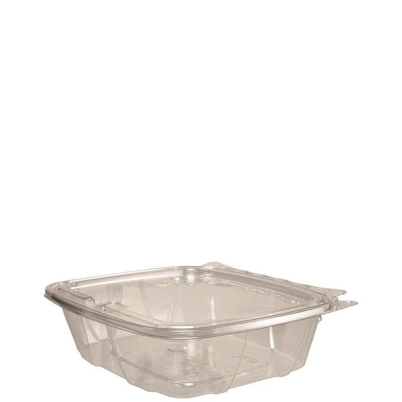 Dart DCCCH24DERF ClearPac SafeSeal rPET Tamper-Resistant/Evident Containers, Embossed Bottom, 24 oz, 6.37 x 7.15 x 1.86, Clear, 200/Carton