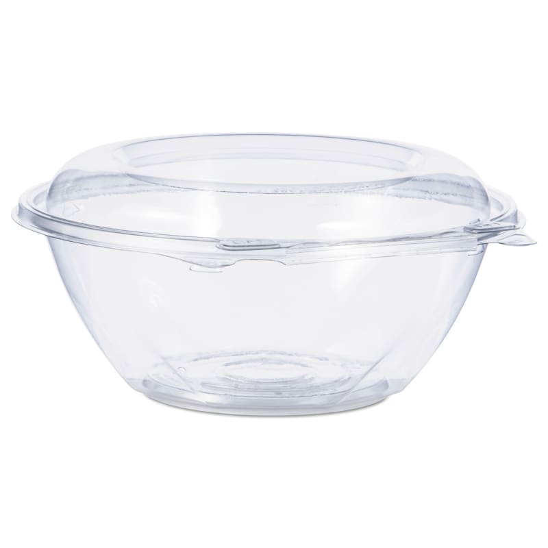 Dart DCCCTR24BD SafeSeal Tamper-Resistant, Tamper-Evident Bowls with Dome Lid, 24 oz, 7" Diameter x 3.1" h, Clear, Plastic, 150/Carton
