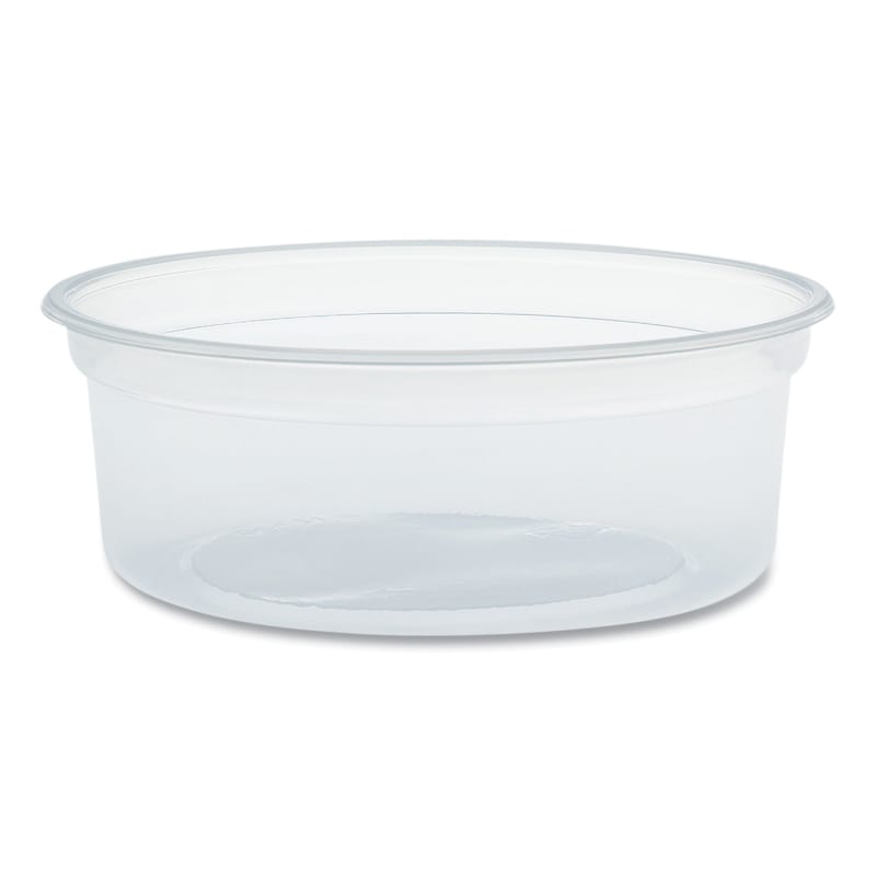 Dart DCCMN80100 MicroGourmet Food Container, 8 oz, 4.1" Diameter x 1.14" h, Clear, Plastic, 500/Carton