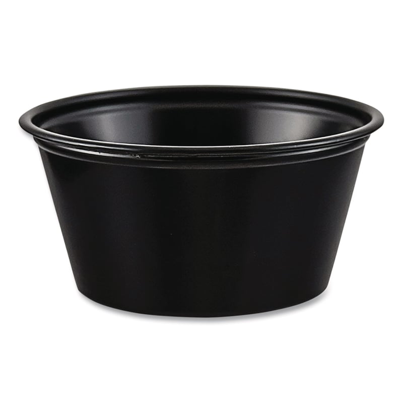 Dart DCCP200BLK Polystyrene Portion Cups, 2 oz, Plastic, Black, 250/Bag, 10 Bags/Carton