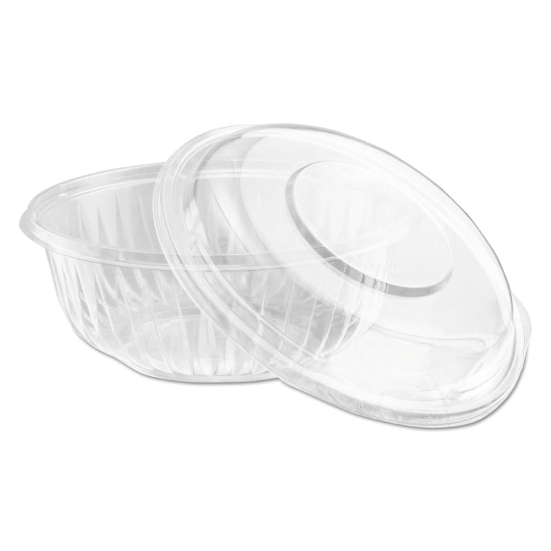 Dart DCCPET32BCD PresentaBowls Bowl/Lid Combo-Paks, 32 oz, 7.25" Diameter x 2.88" h, Clear, Plastic, 63/Pack, 2 Pack/Carton