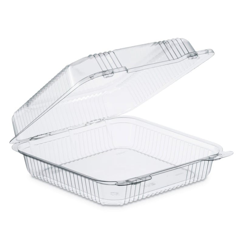 Dart DCCPET55UT1 StayLock Clear Hinged Lid Containers, 8.6 x 9 x 3, Clear, Plastic, 200/Carton