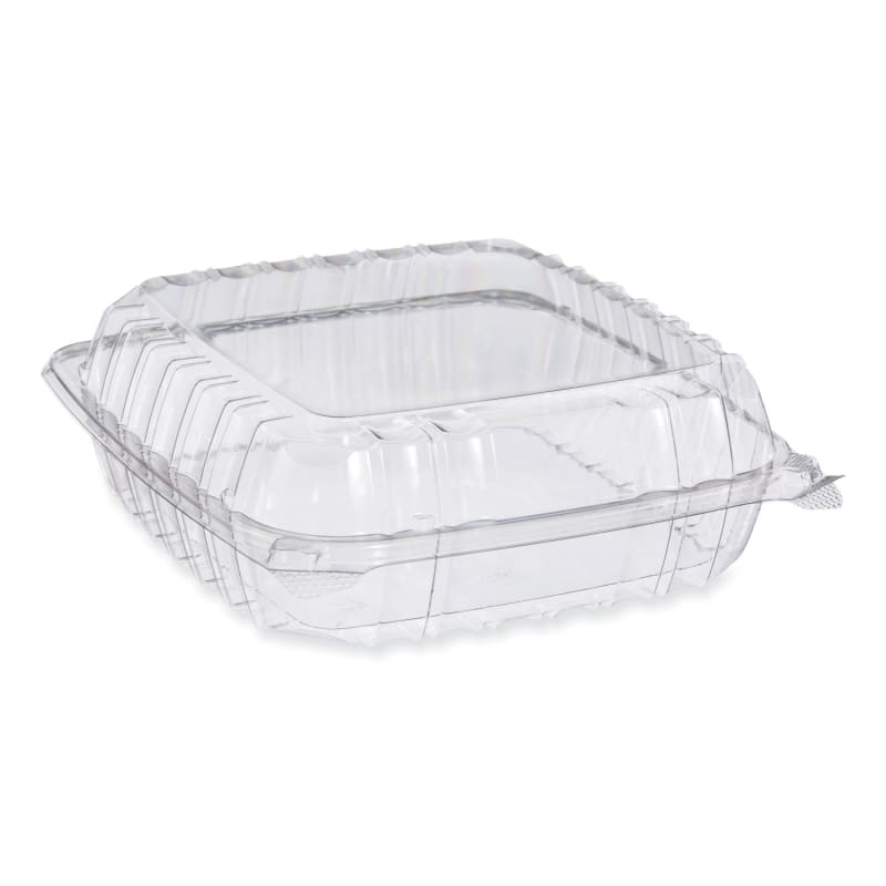 Dart DCCPET95PST1 ClearSeal Hinged-Lid Plastic Containers, 9.3 x 8.83 x 3, Clear, 200/Carton