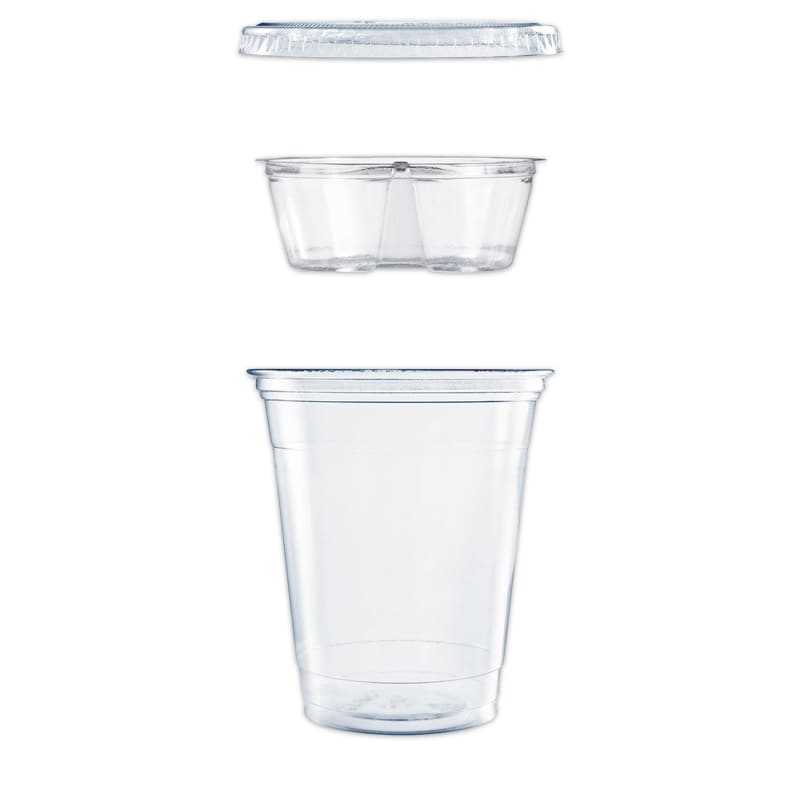 Dart DCCPF35C1CP Clear PET Grab n Go Kit Combo with Insert, 12 oz, Plastic, Clear, 500/Carton