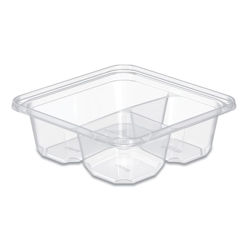 Dart DCCSBTG3 TamperGuard Snack Boxes, 3 Compartments, 6.3 x 6.3 x 2.1, Clear, Plastic, 300/Carton