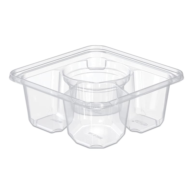 Dart DCCSBTG3W TamperGuard Snack Boxes, 3 Compartments, 6.3 x 6.3 x 2.6, Clear, Plastic, 300/Carton
