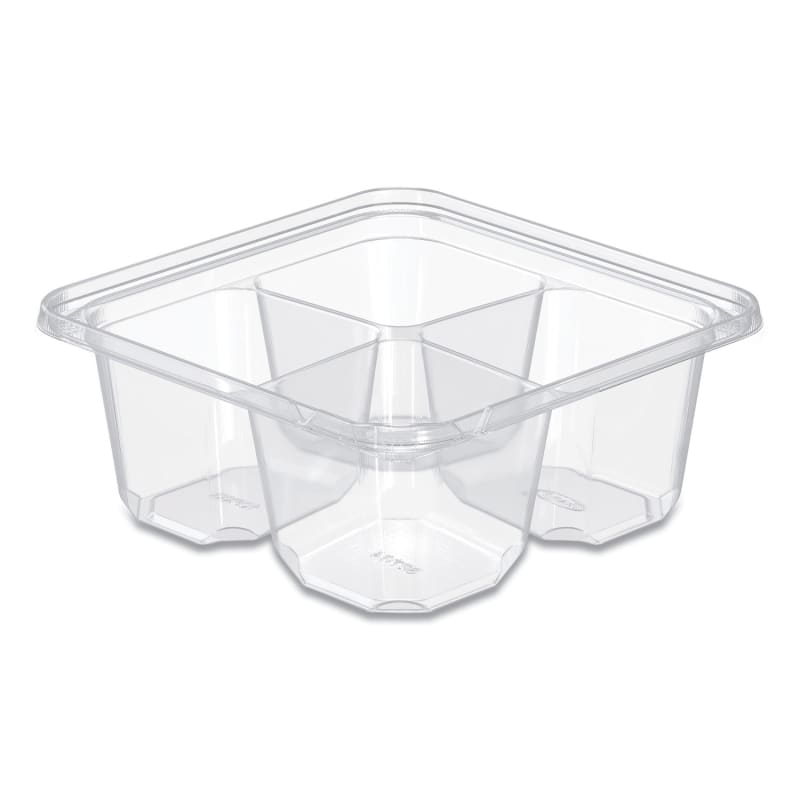 Dart DCCSBTG4 TamperGuard Snack Boxes, 4 Compartments, 6.3 x 6.3 x 2.6, Clear, Plastic, 300/Carton