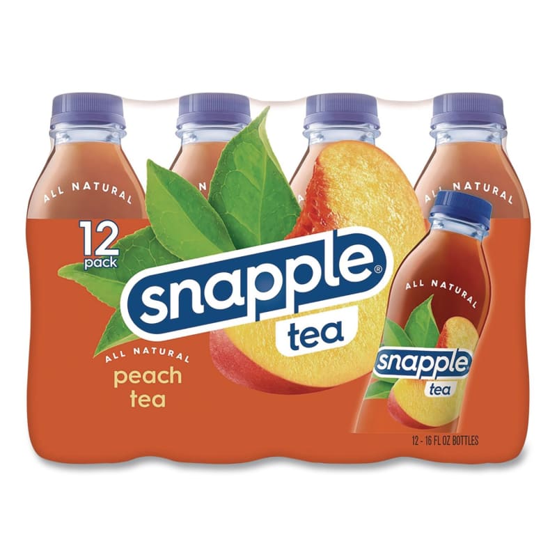 Snapple DPPCAD00783 Flavored Tea, Peach, 16 oz Bottle, 24/Carton