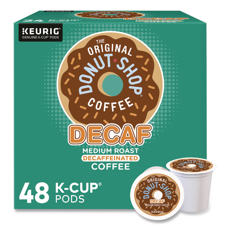 The Original Donut Shop DSP1635474 Decaf Coffee K-Cup Pods, 48/Box
