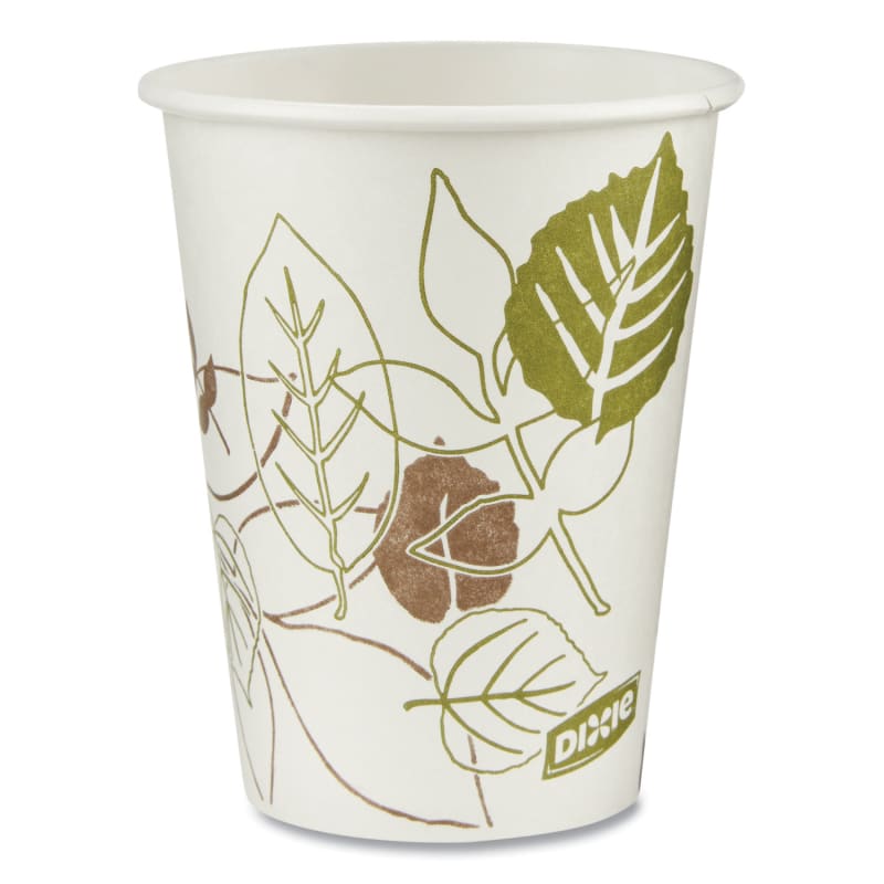 Dixie DXE2338PATH Pathways Paper Hot Cups, 8 oz, White/Brown, 50/Sleeve, 20 Sleeves/Carton