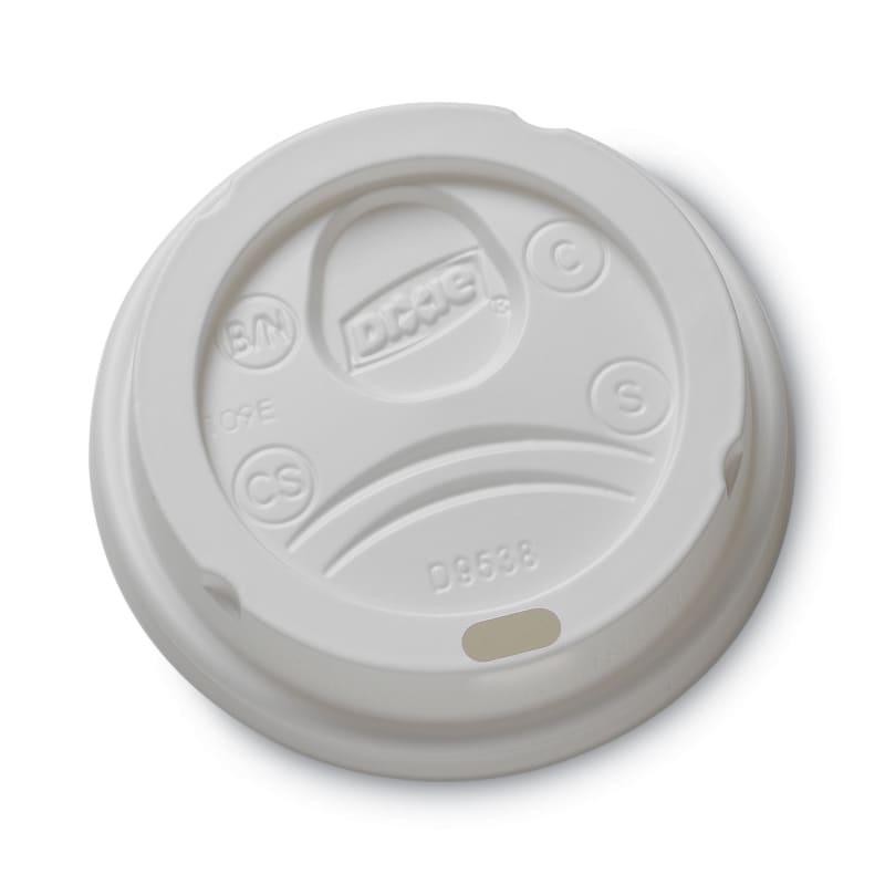 Dixie DXE9538DX Drink-Thru Lid, Fits 8 oz Hot Cups, Plastic, White, 1,000/Carton