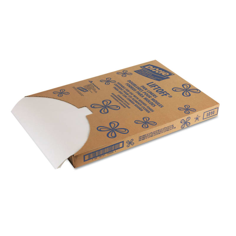 Dixie DXELO10 Greaseproof Liftoff Pan Liners, 16.38 x 24.38, White, 1,000/Carton