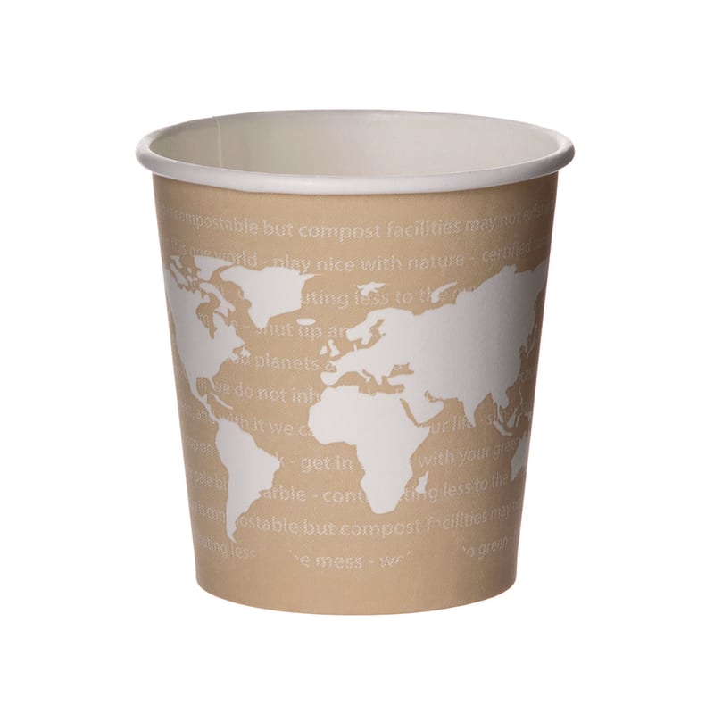 Eco-Products ECOEPBHC4WA WorldArt Hot Cups, 4 oz, Paper, Tan, 1,000/Carton