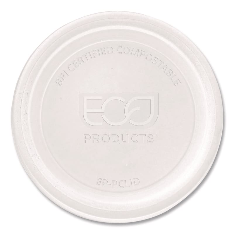 Eco-Products ECOEPPCLID Compostable Clear PLA Plastic Portion Cup Lids, Fits 2 oz to 4 oz Portion Cups, Clear, 2,000/Carton