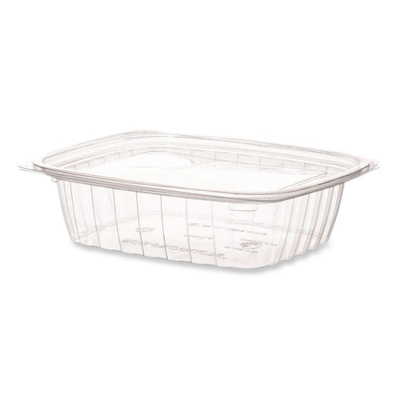 Eco-Products ECOEPRC24 Renewable and Compostable Rectangular Deli Containers with Lid, 24 oz, 4 x 5.5 x 2, Clear, Plastic, 50/Pack, 4 Packs/Carton