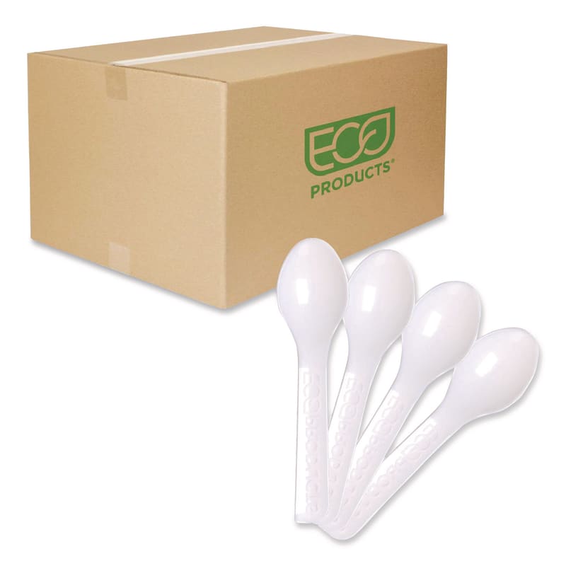 Eco-Products ECOEPS016 Plantware CPLA Tasting Spoon, Plastic, 3", White, 2,000/Carton