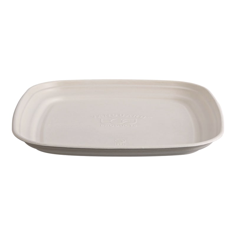 Eco-Products ECOEPSCTRS14NFA Regalia Renewable Sugarcane Tray, 9.06 x 14.37, White, Sugarcane, 100/Carton