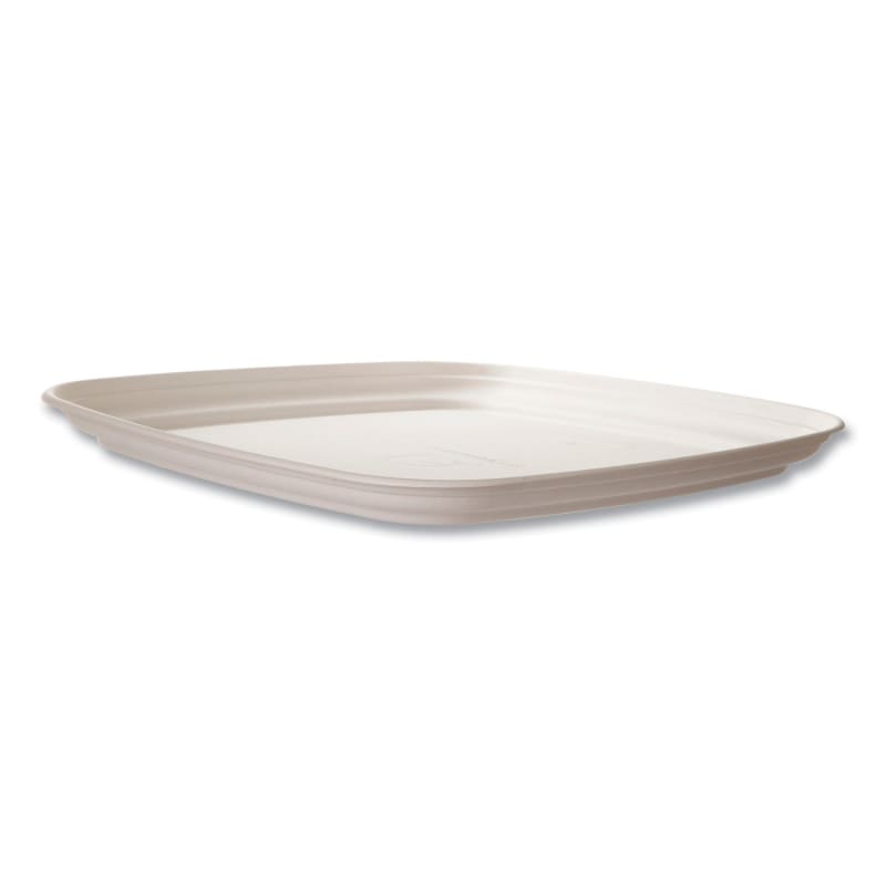 Eco-Products ECOEPSCTRS16NFA Regalia Renewable Sugarcane Tray, 10.24 x 16.54, White, Sugarcane, 100/Carton