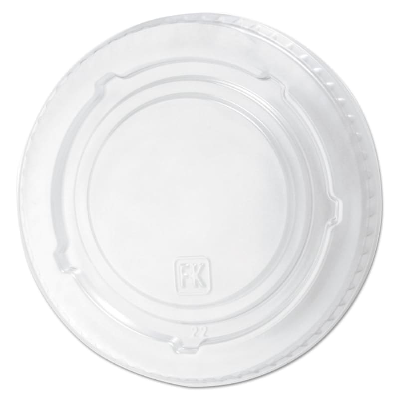 Fabri-Kal FABLKC1220F Kal-Clear/Nexclear Drink Cup Lids, Flat Lid with No Slot, Fits 12 oz to 20 oz Cold Cups, Plastic, Clear, 1,000/Carton