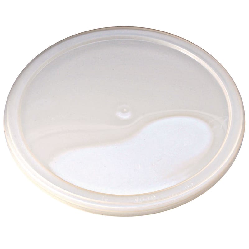Fabri-Kal FABPELID Pro Kal Polyethylene Flush Fill Round Deli Lids, 4.6" Diameter, Clear, Plastic, 500/Carton