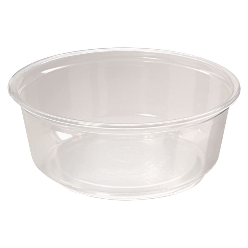 Fabri-Kal FABPK8SC Microwavable Deli Containers, 8 oz, 4.6" Diameter x 1.8" h, Clear, Plastic, 500/Carton