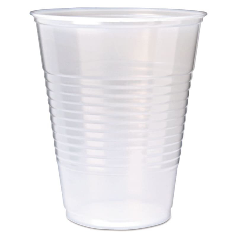 Fabri-Kal FABRK12 RK Ribbed Cold Drink Cups, 12 oz, Plastic, Translucent, 50/Sleeve, 20 Sleeves/Carton