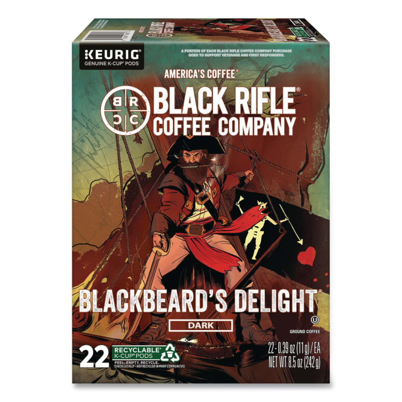 Black Rifle Coffee Company GMT0430 Blackbeard's Delight Coffee K-Cups, 22/Box