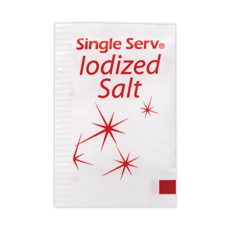 Diamond Crystal GRR20900355 Iodized Salt Packet, 0.6 g Packet, 3,000/Carton