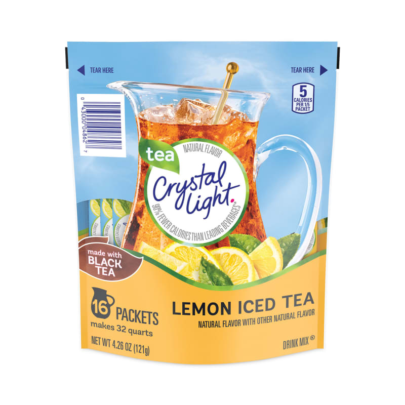Crystal Light GRR22000553 Flavored Drink Mix Pitcher Packs, Iced Tea, 0.14 oz Packets, 16 Packets/Pouch, 1 Pouch/Carton