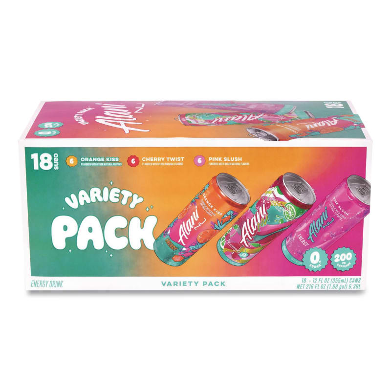 Alani Nu GRR22002374 Energy Sweet Splash Variety Pack, Assorted Flavors, 12 oz Can, 18/Carton