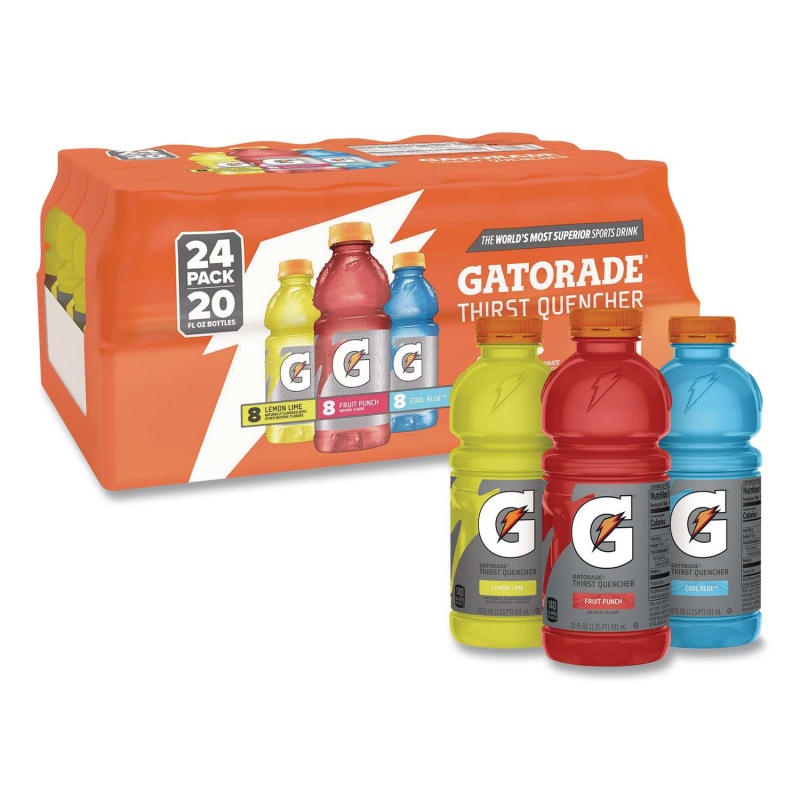 Gatorade GRR22002675 Rainbow Variety Pack, Cool Blue/Fruit Punch/Lemon Lime, 20 oz Bottle, 24/Carton