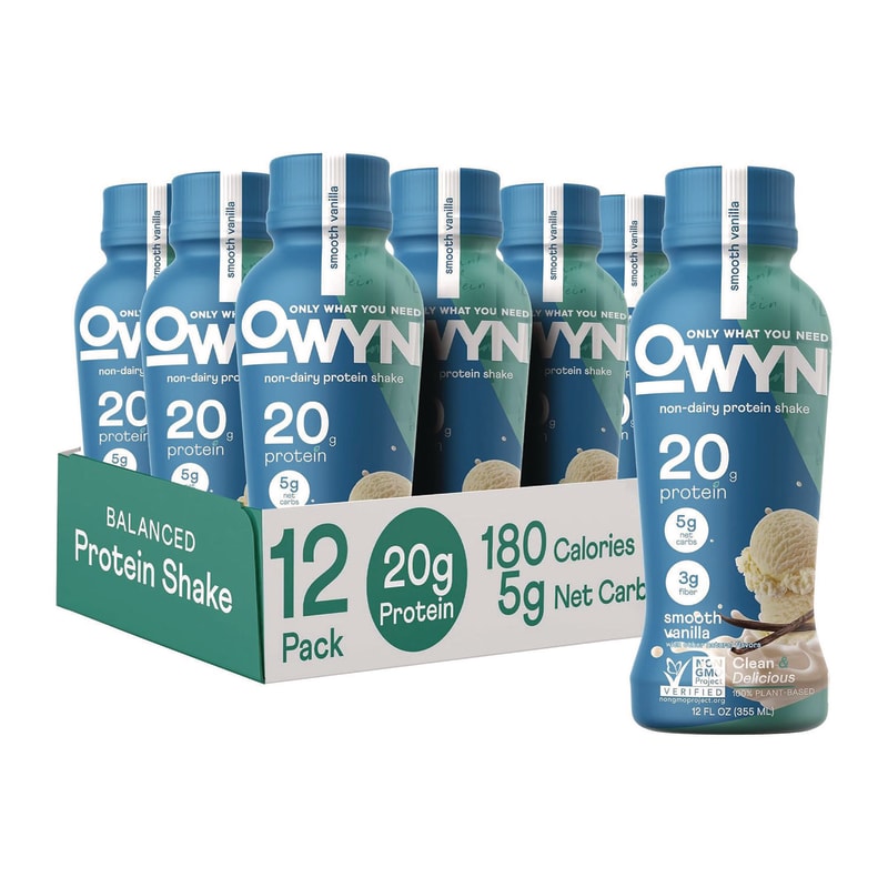 OWYN GRR38200002 20 g Protein Drink, Vanilla, 12 oz Bottle, 12/Carton